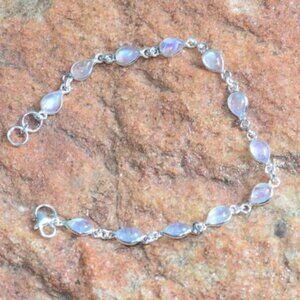 Genuine Sterling Silver Moonstone Bracelet